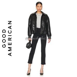 GOOD AMERICAN Good Legs Straight Pull On Straight Jean Black001 2(Med) NWT